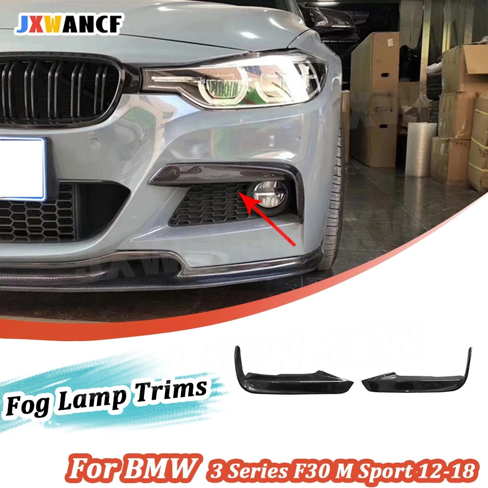 

JXWANCF Передний бампер из углеродного волокна, противотуманные фары, веки Canard Fins, накладка накладка для BMW 3 серии F30 M Sport 320i 328i 335i 2012-2018