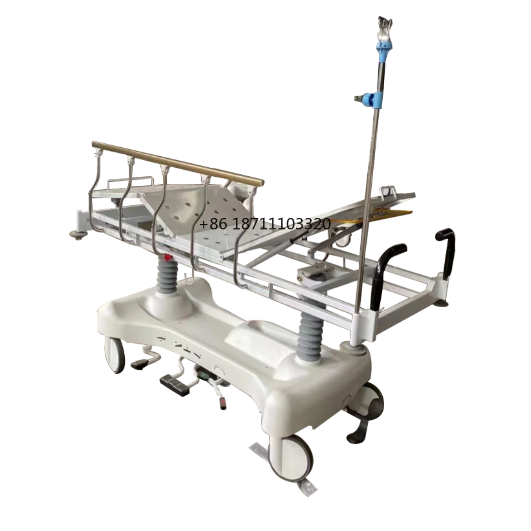 Hospital Luxuruious Hydraulic Rise-and-Fall Multi-functional Medical Emergence Ambulance Stretcher Cart