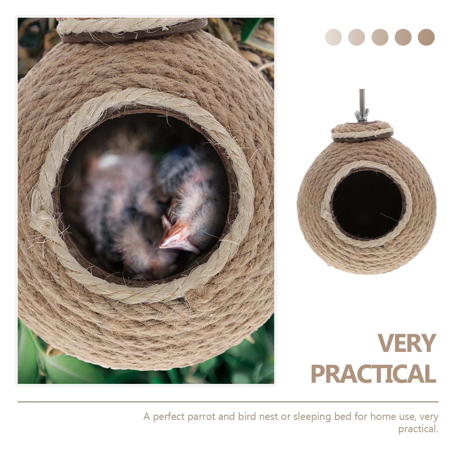 

Coconut Parrot Nest Warm Bird House Decorative S Comfortable Safe Strong Practical Life Long Serve Pet Supplies