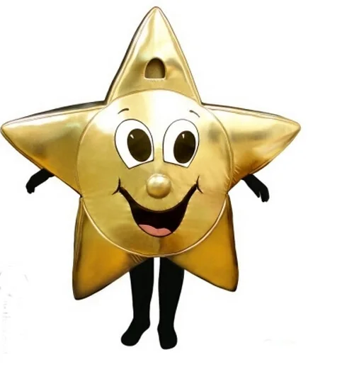 mascot brilliant golden star mascot costume Adult size Cartoon Christmas top star theme  Mascotte Fancy Dress Carnival Kits2861