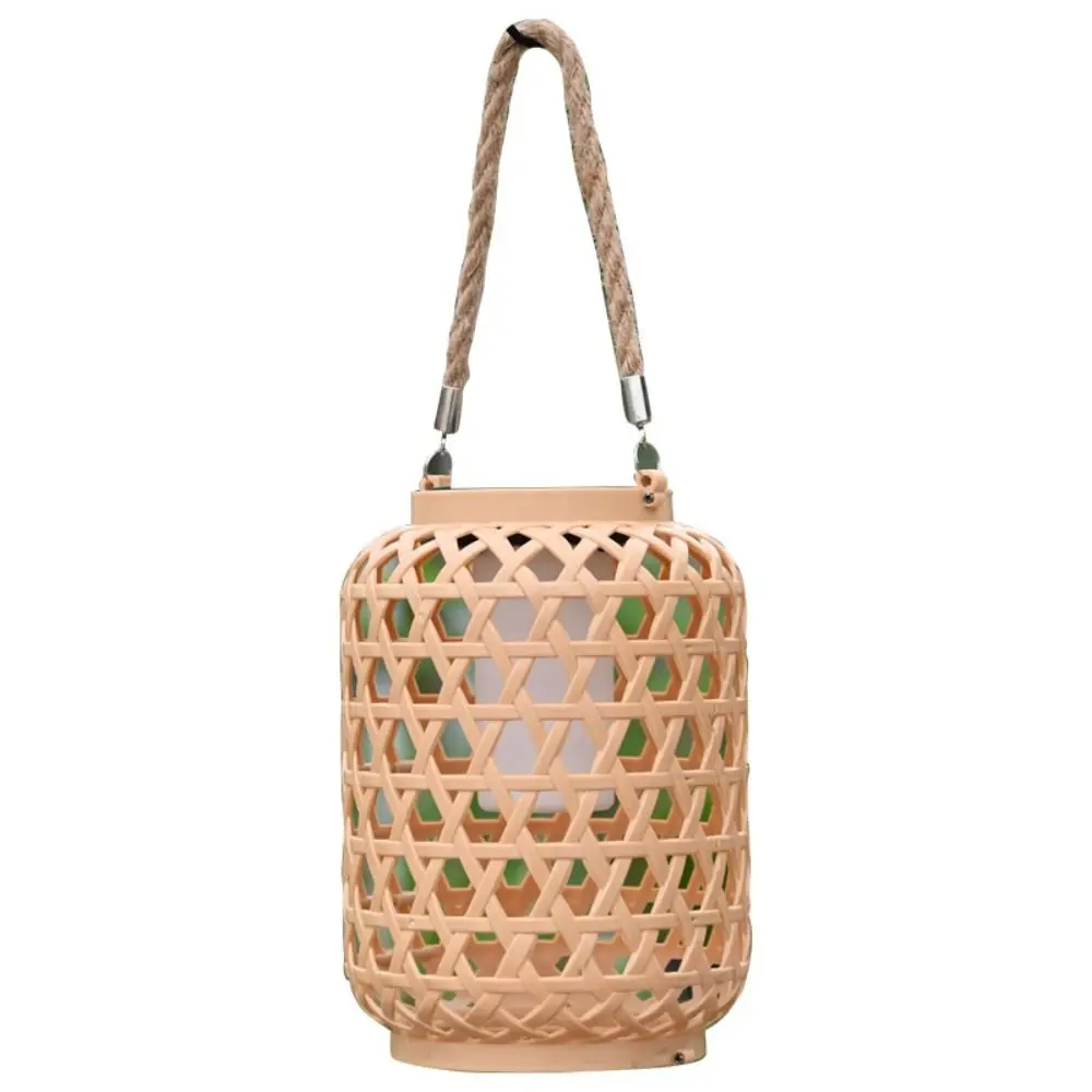 معلقة تقليد الخيزران المنسوجة الفوانيس اليدوية جو المنسوجة الفوانيس الشمسية النمط الصيني ABS المنسوجة مصابيح الرياح الممشى #5