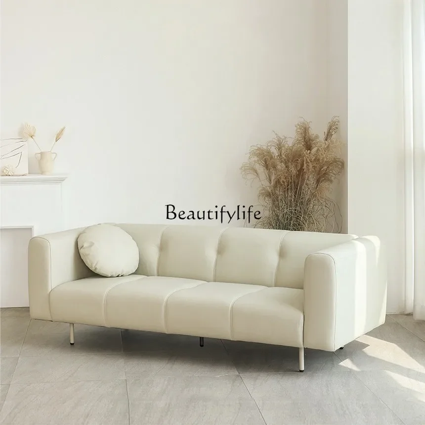 Nordic art fabric sofa living room simple light luxury straight row technology cloth leave-in sofa chair