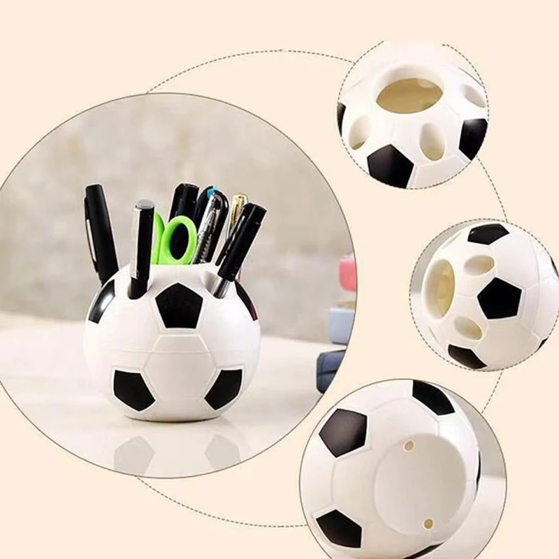 1pc Multi Functional Football Pen Holder Student Pen Holder Plastic Storage Pen Holder Storage Box Stationery Student Gift