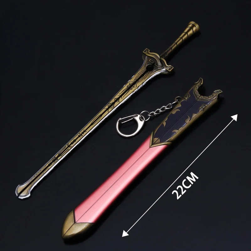 22cm/8.66in Qin Emperor Series Weapon Model Toy Yan Ri Sword Keychain Alloy Sheath Anime Metal for Boy's Gift Gaming Peripherals