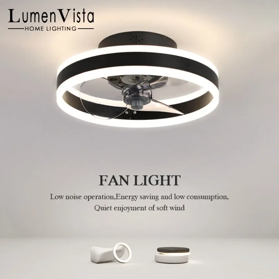 

Modern Circular LED Ceiling Fan Light Intelligent Remote Control APP Dimmable Lighting Fixtures Living Room Bedroom Ceiling Fans