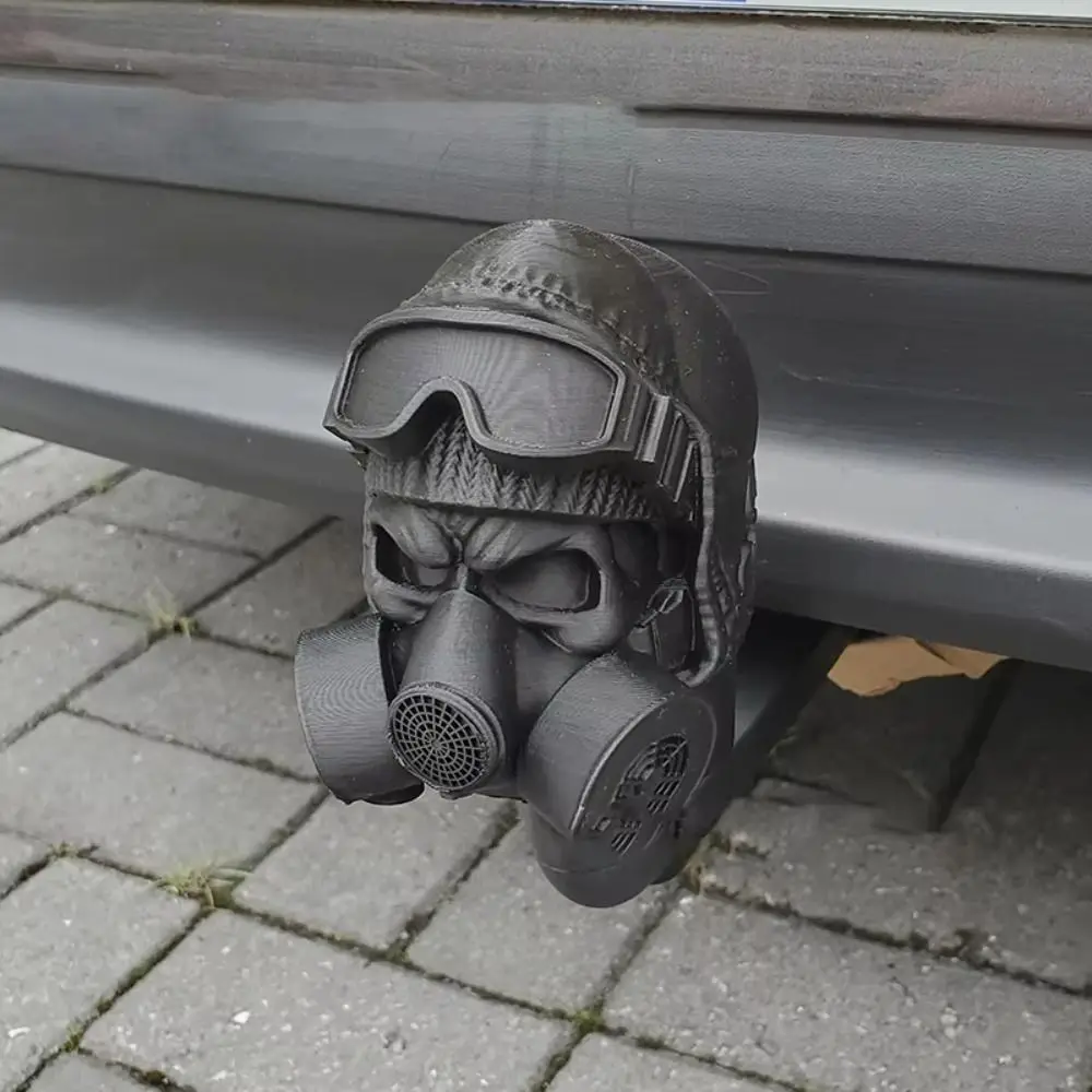 New 3D Printed Tow Bar Ball Cover Gas Mask Rustproof Trailer Hook Cover Steel Helmet PLA Trailer Hook Ball Cover
