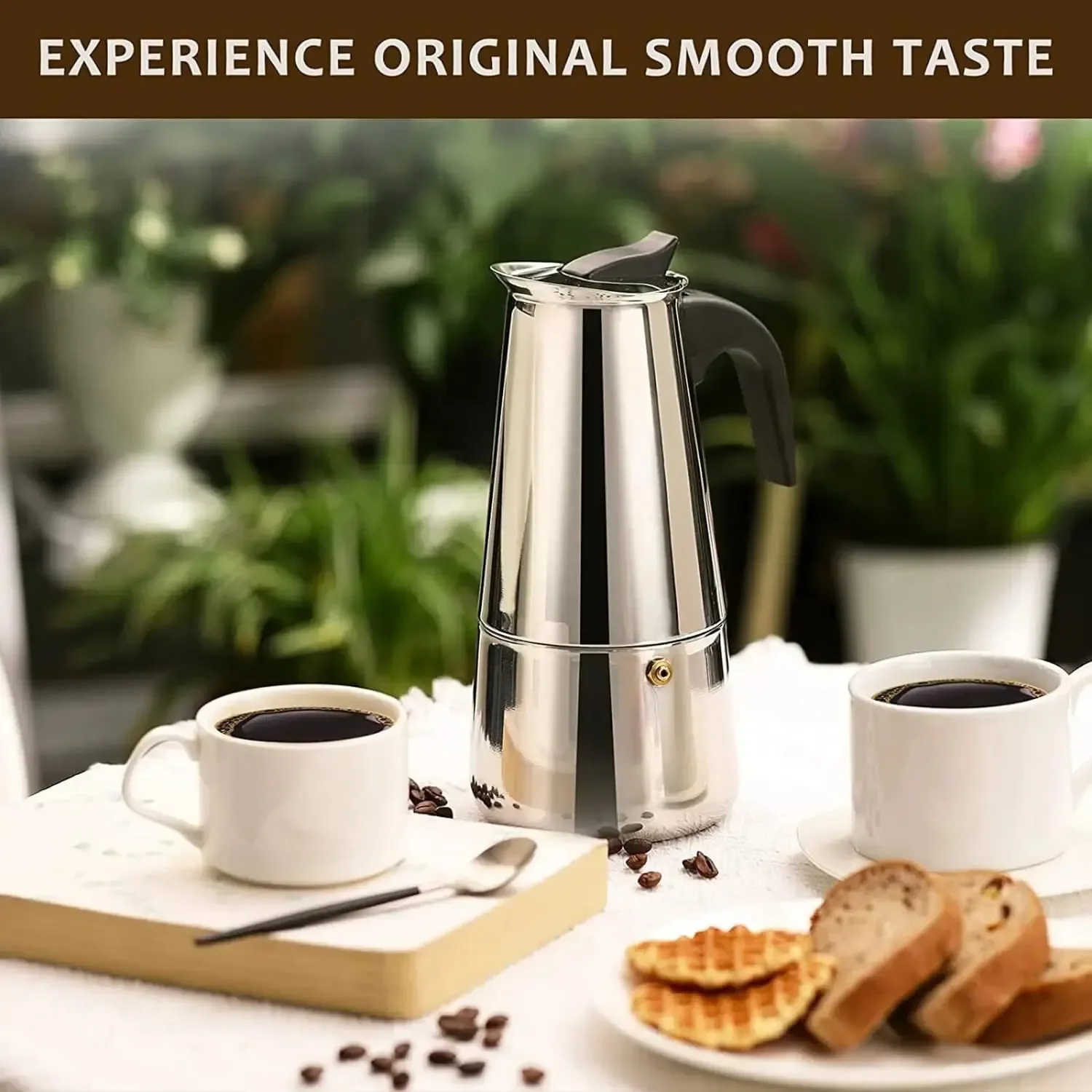 2/9/12 Cups Mocha Pot Coffee Maker Multi-Serve Espresso Cup Coffee Pot Latte Coffee Pot Stove Top 6.8 oz Induction Moka Pot