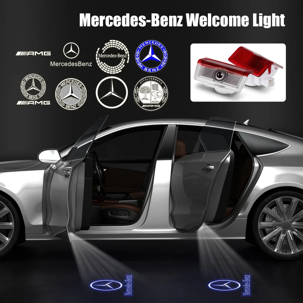 Лампа с эмблемой приветствия двери автомобиля для Mercedes Benz Coupe C180 C63 W204 W205 X164 GLC W205 GLE W212 W213 GLS GLA W176