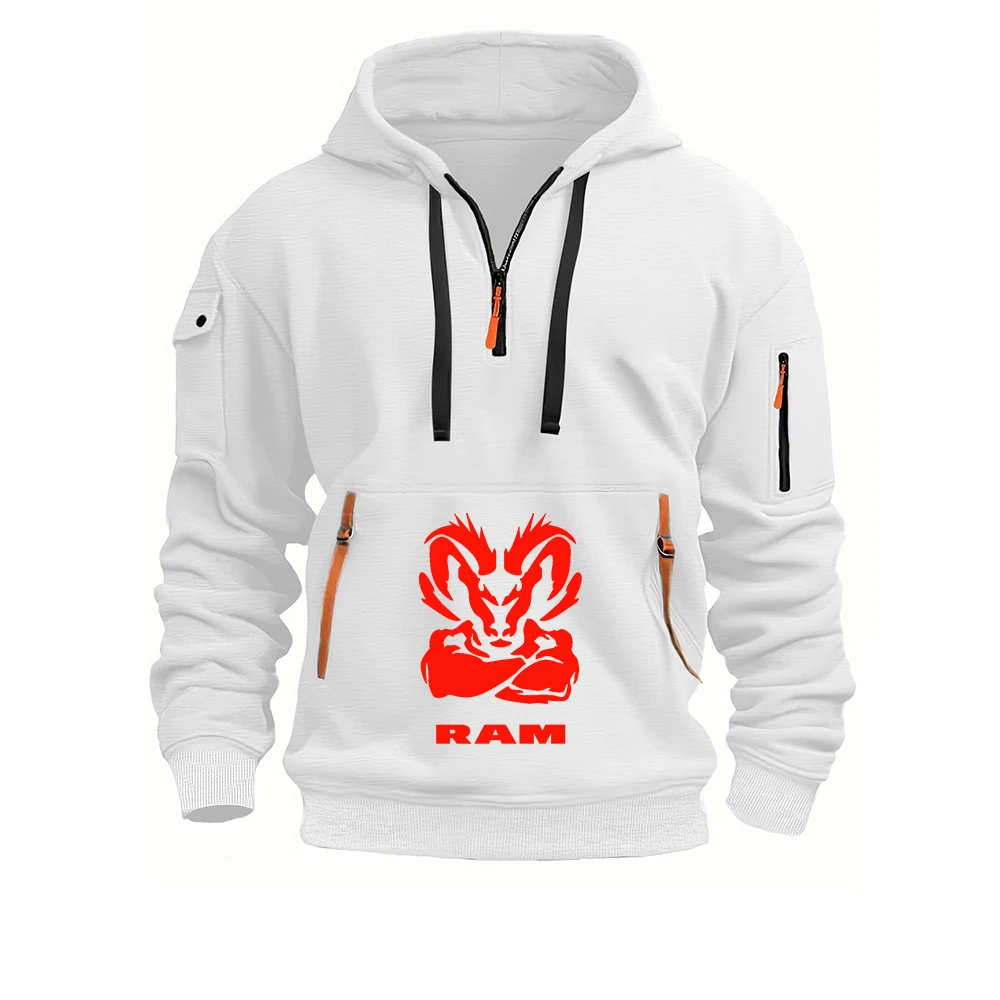 Ram 1500 Turbo Car Logo Print Fashion Drawstring Hoodies 2026 Spring And Autumn Men's Anti-collision Shirt Handsome Hooded Coat