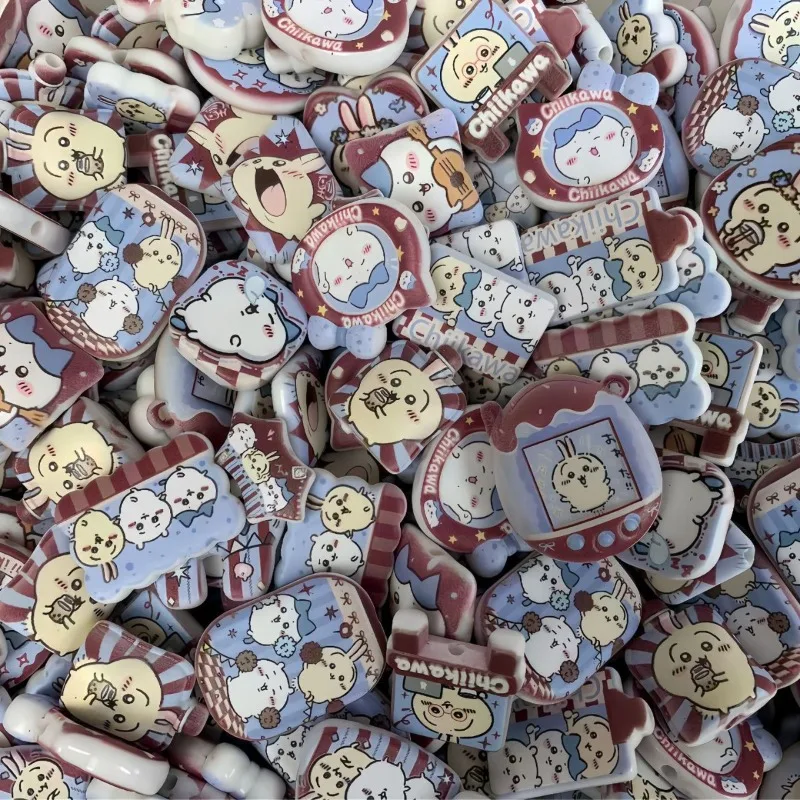 

Chiikawa Perforated Beads Messenger Bag with Usagi Pendant, Featuring Double-sided Printed Accessories for DIY Theme Accessories