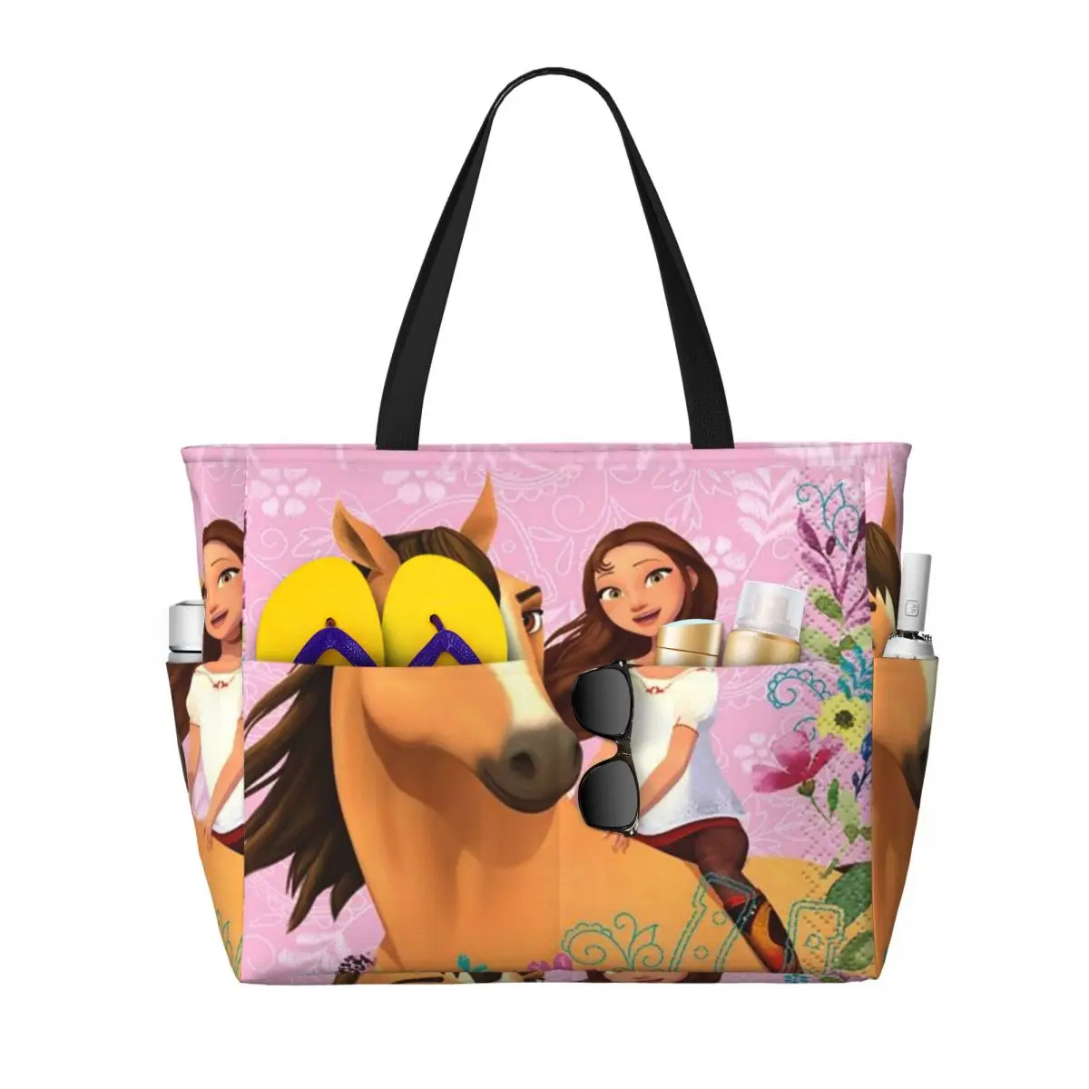 

Spirit Riding Free 1 Beach Tote Bag Sport Gym Yoga Duffle Large Tote Bag Women Travel Bag Fitness bag