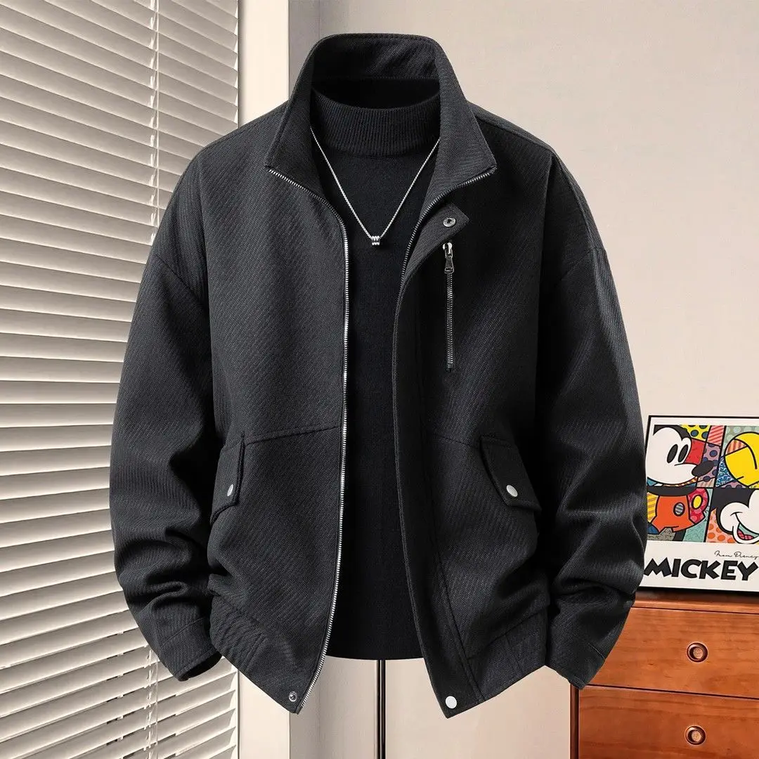 

Casual American Cool Jacket Men's 2026 New Autumn Winter Trendy Brand Versatile Stand Collar Coat for Faionable Outerwear