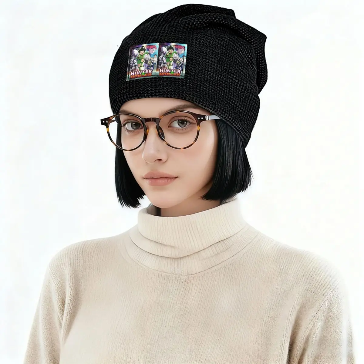 أنيمي هنتر X هنتر Skullies قبعة حريمي دافئة الخريف الشتاء في الهواء الطلق قبعة الصوف مبطنة بونيه قبعات للجنسين الكبار #2