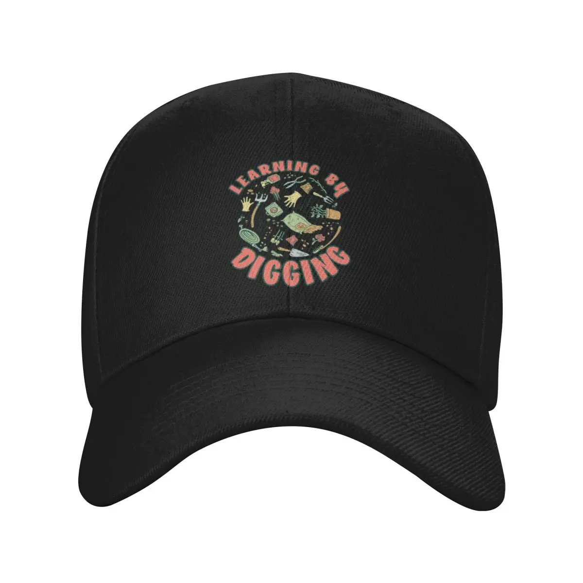 Fashion Funny Gardening Pun Learning By Digging baseball cap Adjustable Denim Hat Men's Summer Cap