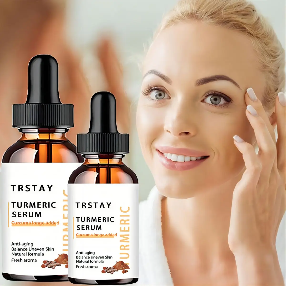 

Turmeric Face Serum Whitening Dark Spot Remover Acne Scar Bright Skin Corrector Facial Essence Improve Roughness Skin Care