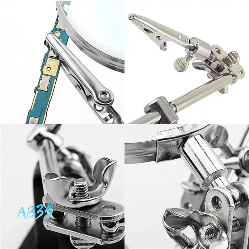 

AB35-Adjustable Third Hand Soldering Tool Desk Clamp Welding With 2 Alligator Clips Soldering Stand Soldering Repair Tool