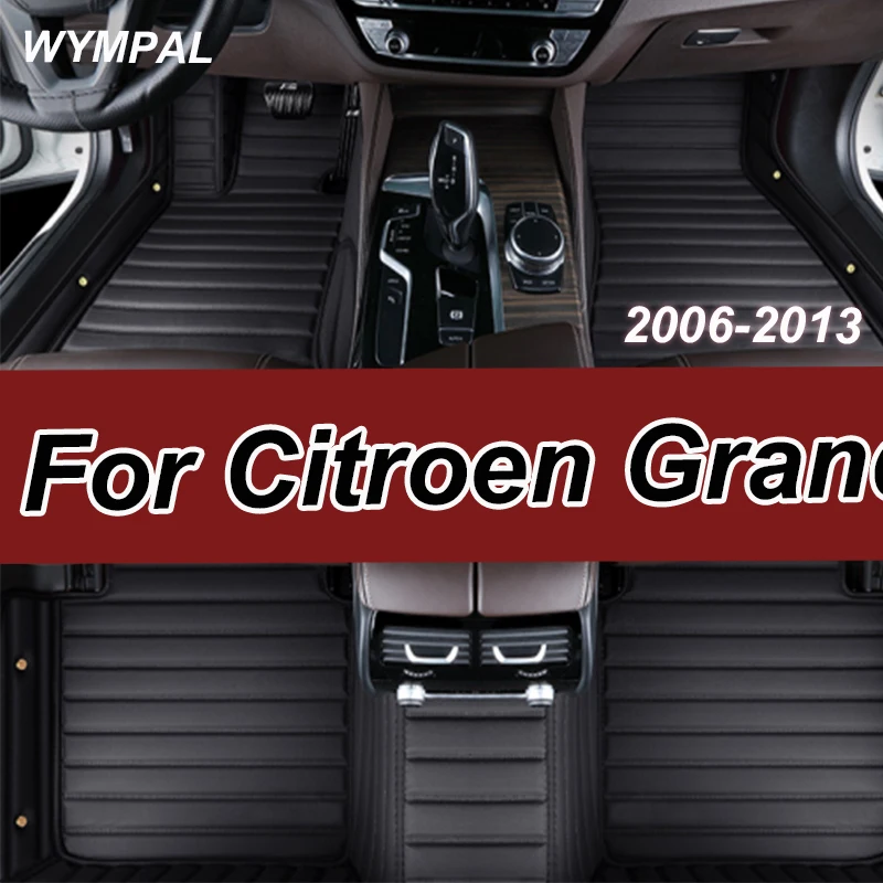 

Luxury Car Floor Mats For Citroen Grand C4 Picasso SpaceTourer 7seat 2006~2013 leather Mat Rugsessories Foot Carpet Pads Leather