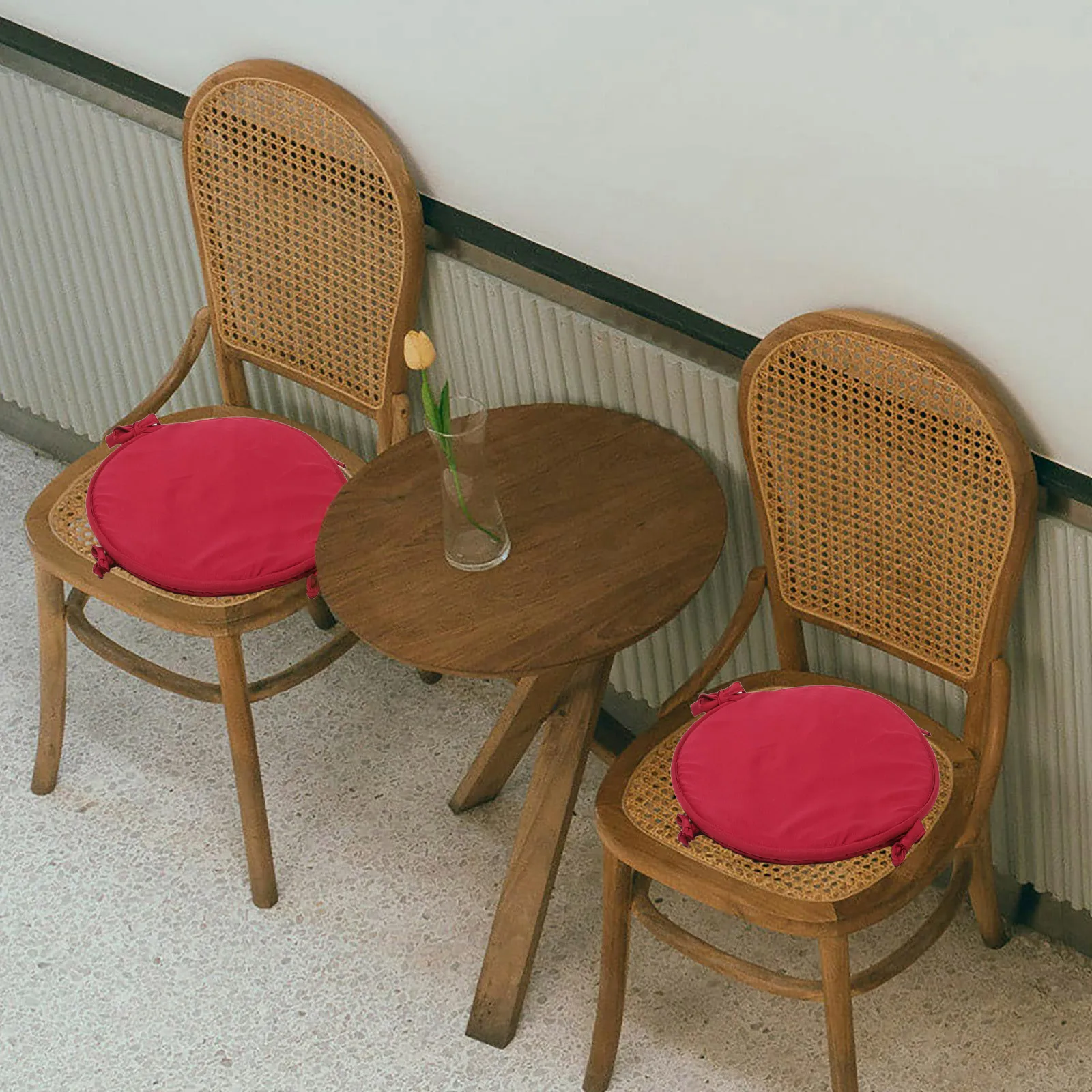 

1Pcs Round Seat Cushion Dark Red 38cm Thick Sponge Pillow for Home Office Dining Chair Seat Pad Dining Room Chair Pads