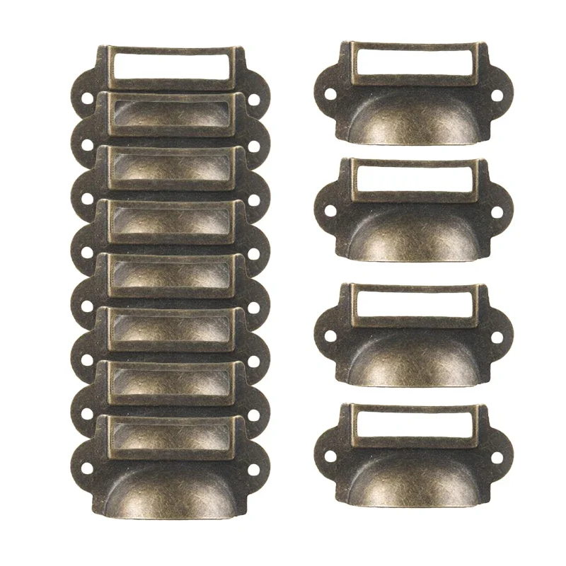 12Pcs B-388 Antique Handles Box Label Retro Pull Frame Handle Name Card Holder Knob For Cabinet Drawer Door Furniture Hardware