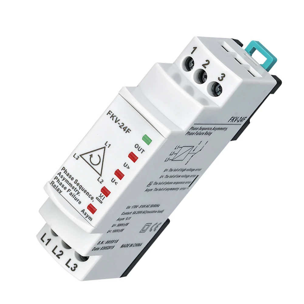 

Phase Relay for DSP FKV24F 3*380V with Overvoltage Undervoltage and Phase Asymmetry Monitoring for Industrial Electrical Systems