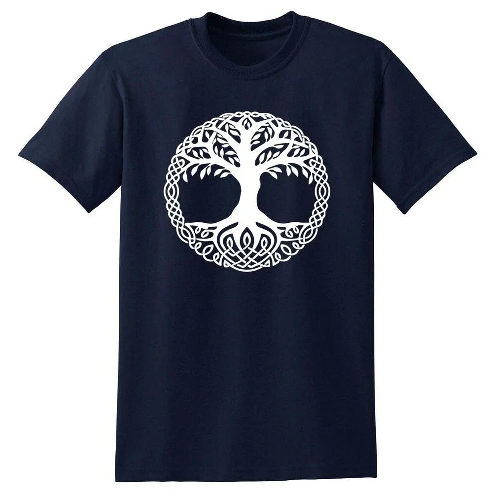 Yggdrasil Tree Cotton T-Shirt Tree of Life Celtic Tribal Tattoo Gift Oak King T Shirt Men\'s Outdoor Comfort Short Sleeve Tops