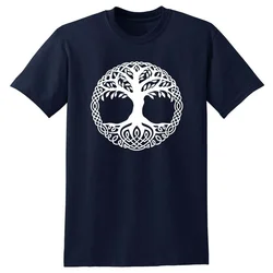 Yggdrasil Tree Cotton T-Shirt Tree of Life Celtic Tribal Tattoo Gift Oak King T Shirt Men's Outdoor Comfort Short Sleeve Tops