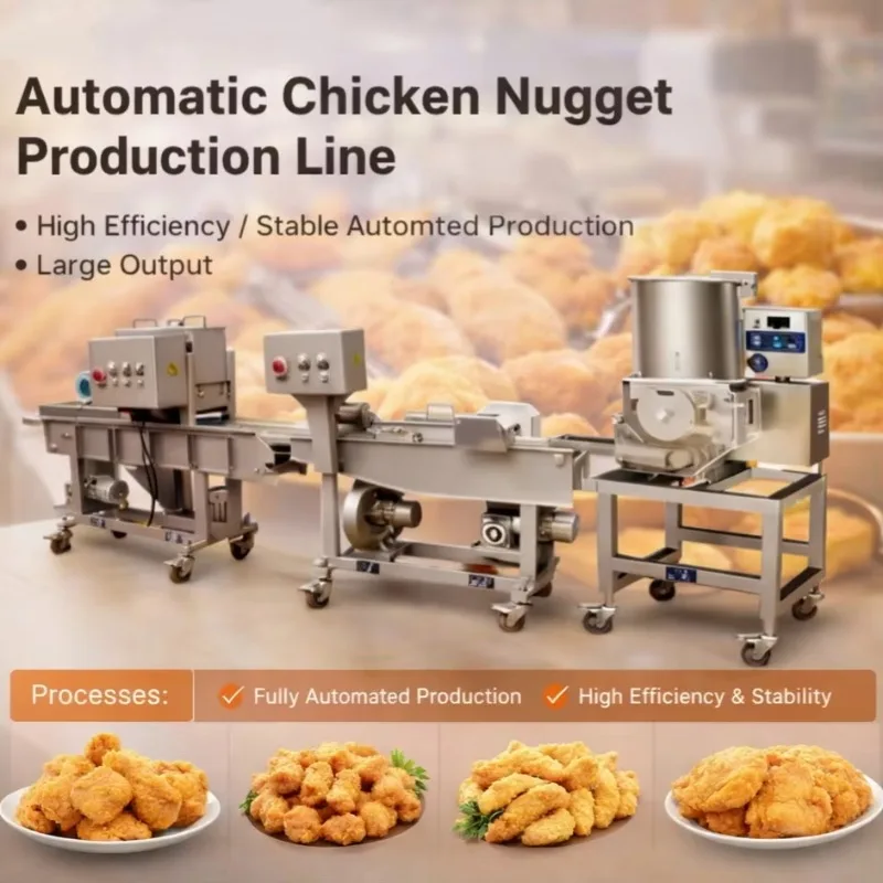 Customized Industrial Grade 304 Stainless Steel Automatic Motor Driven Patty Production Line High Quality