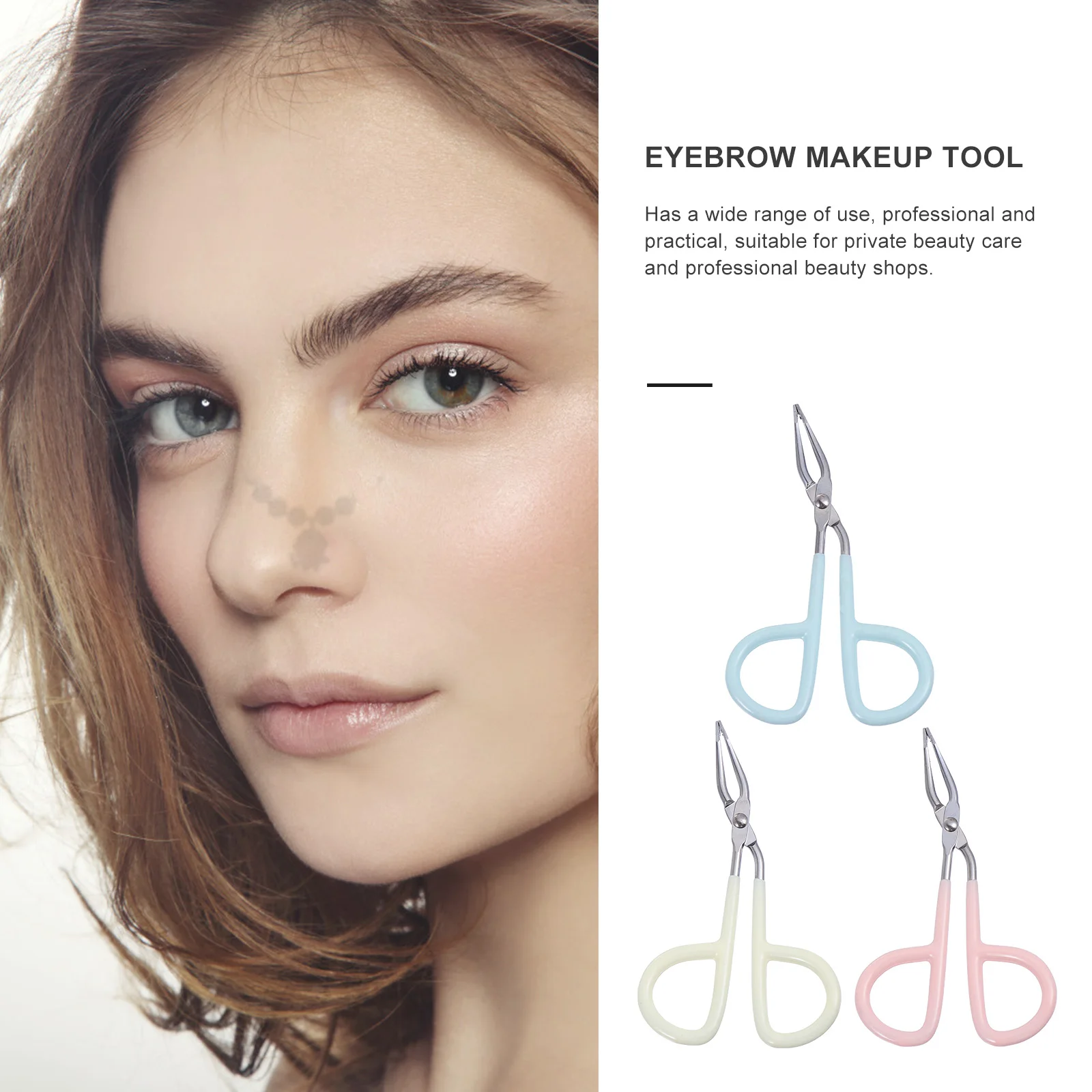 6pcs Scissors Shaped Eyebrow Tweezers Stainless Steel Flat Tip Mixed Color Eyebrow Makeup Tool Professional Use