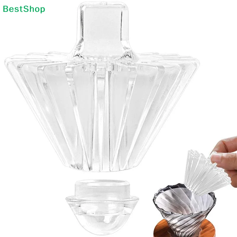 1Pcs Plastic Coffee Filter Paper Presser With 20 Ribs Helps Paper Cling Better For Pour Over Dripper Coffee Filter Cup Accessory