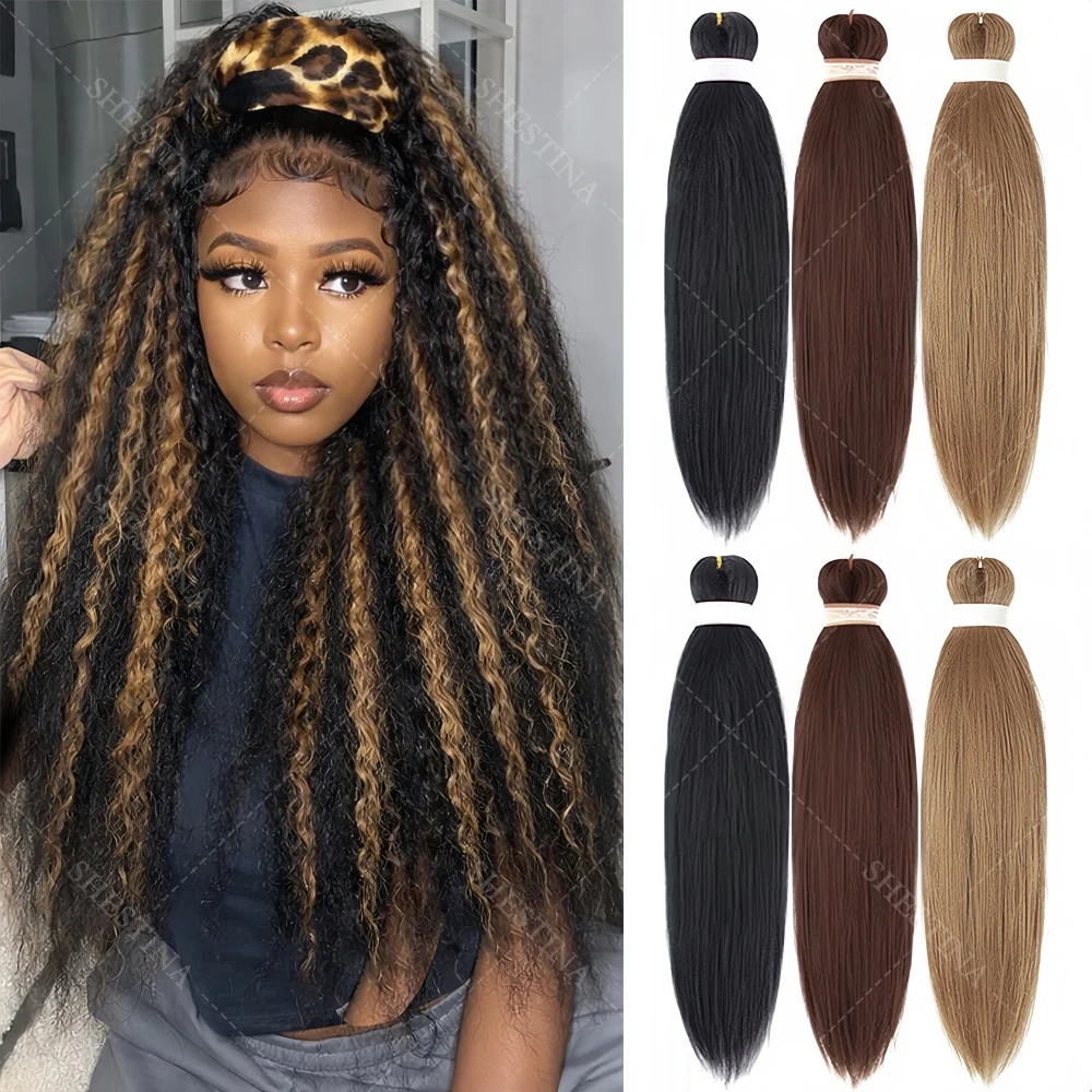 

Наборы прямых волос 1B/27 Highlight Kinky Straight для наращивания, медово-русые, волнистые, кудрявые волосы Yaki для плетения косичек