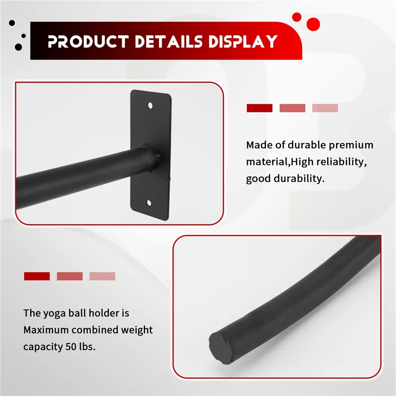 A48F-Medizin Ball Halter, Übung Ball Wand Rack Für Gym Garage Lagerung Yoga Ball, für Yoga Ball/Stabilität Ball/Basketball