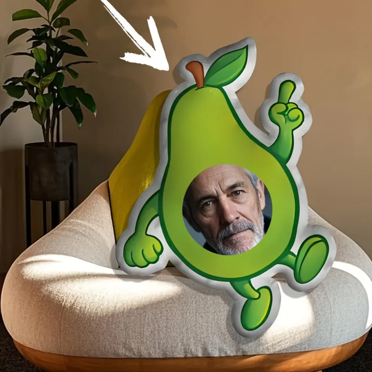 وسادة قطيفة منزلية مخصصة للصور - هدية مخصصة على شكل كمثرى مع صورتك، هدية يجب اقتناؤها لأعياد الميلاد #4