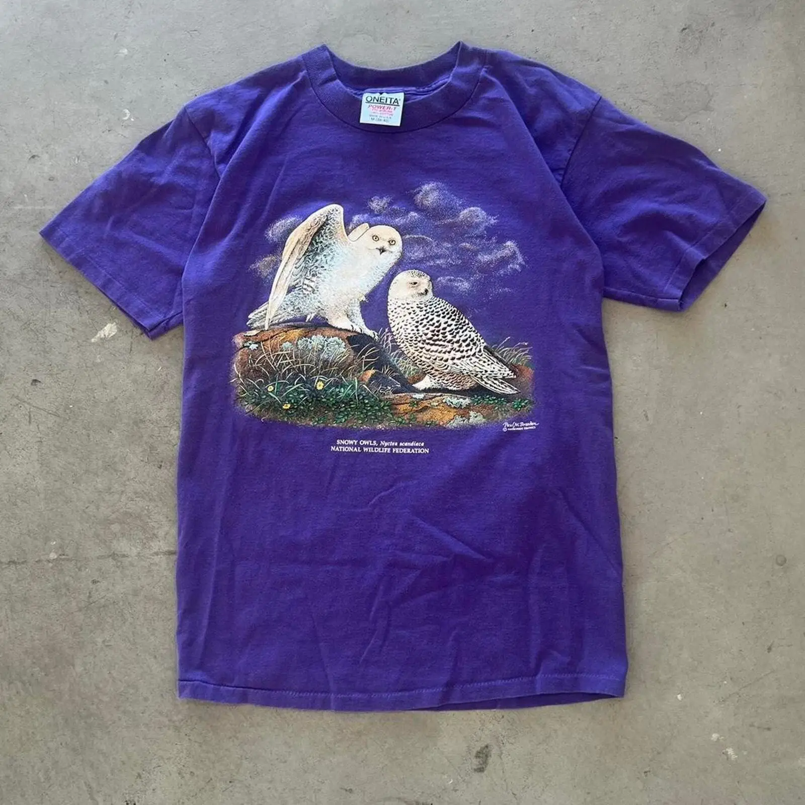 

Vintage 90S White Owl Animal Nature Bird Outdoors T-Shirt