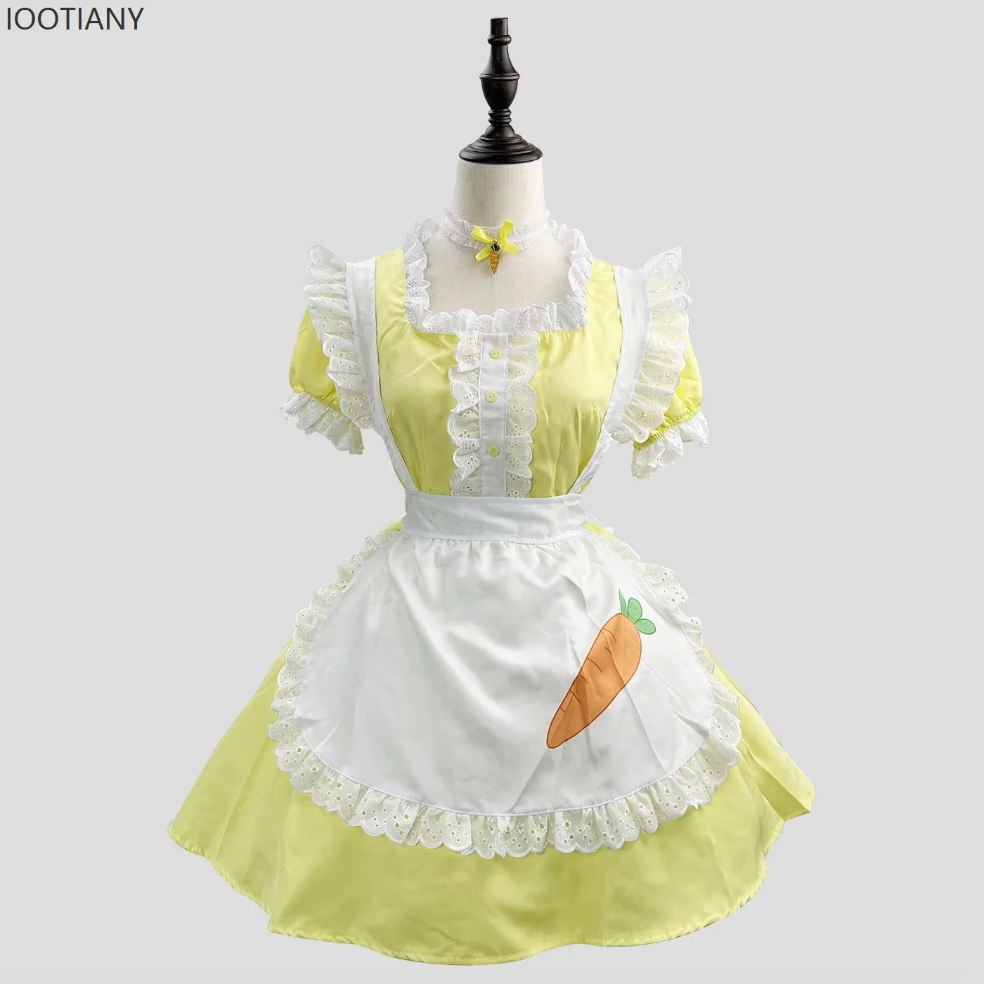 

Halloween New Yellow Maid Outfit With Apron Coffee Maid Outfit Square Collar Anime Lolita Role Play Costume Female Uniform 2025