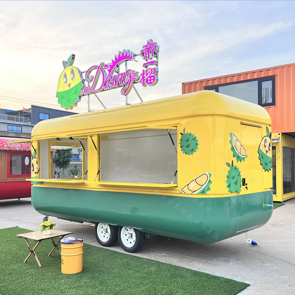 

Компактный 12-футовый прицеп для концессионной еды, мобильная торговая кухня для кофейни, подставка для гамбургеров, общественного питания на открытом воздухе, общественного питания