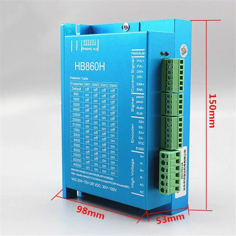 HY Nema 34 Closed Loop Stepper Motor Kit, 12.5N.m 2 Phase Hybrid Servo Motor with HB860H Driver