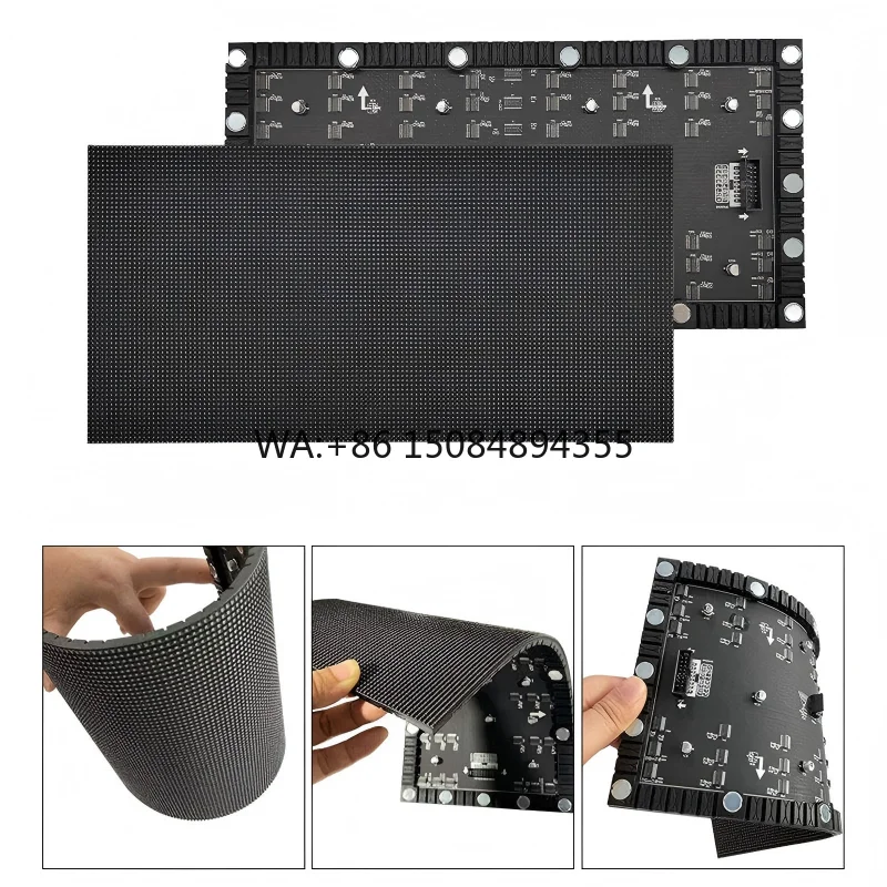 P1.53  Flexible LED Full Color Display High Performance Indoor Curved Arc Ribbon Double Sided Flexible Screen