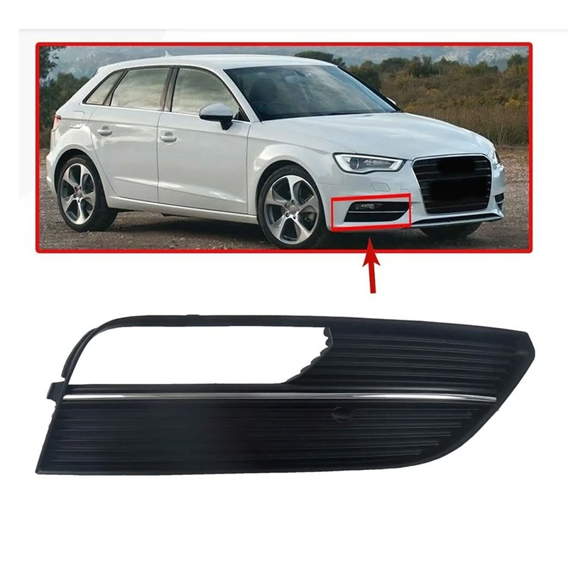 1 Pair Car Bumper Ventilation Grille Parts For  A3 2012-2015 LH+RH Fog Lamp Ventilation Grille 8V3807681A9B9 8V3807682A9B9