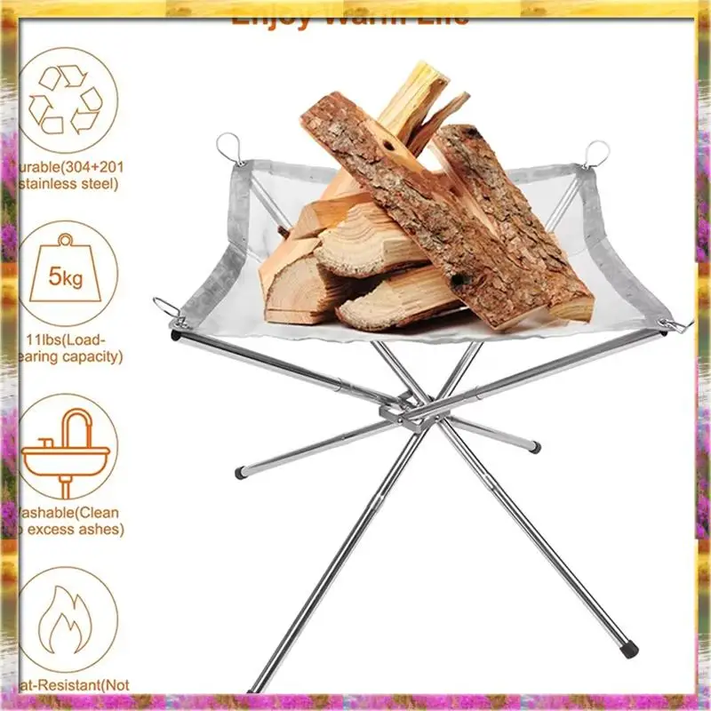 

Y30A Портативный костер для костра, костра, складной сетчатый камин из нержавеющей стали, складная костра для кемпинга, снаряжение для кемпинга