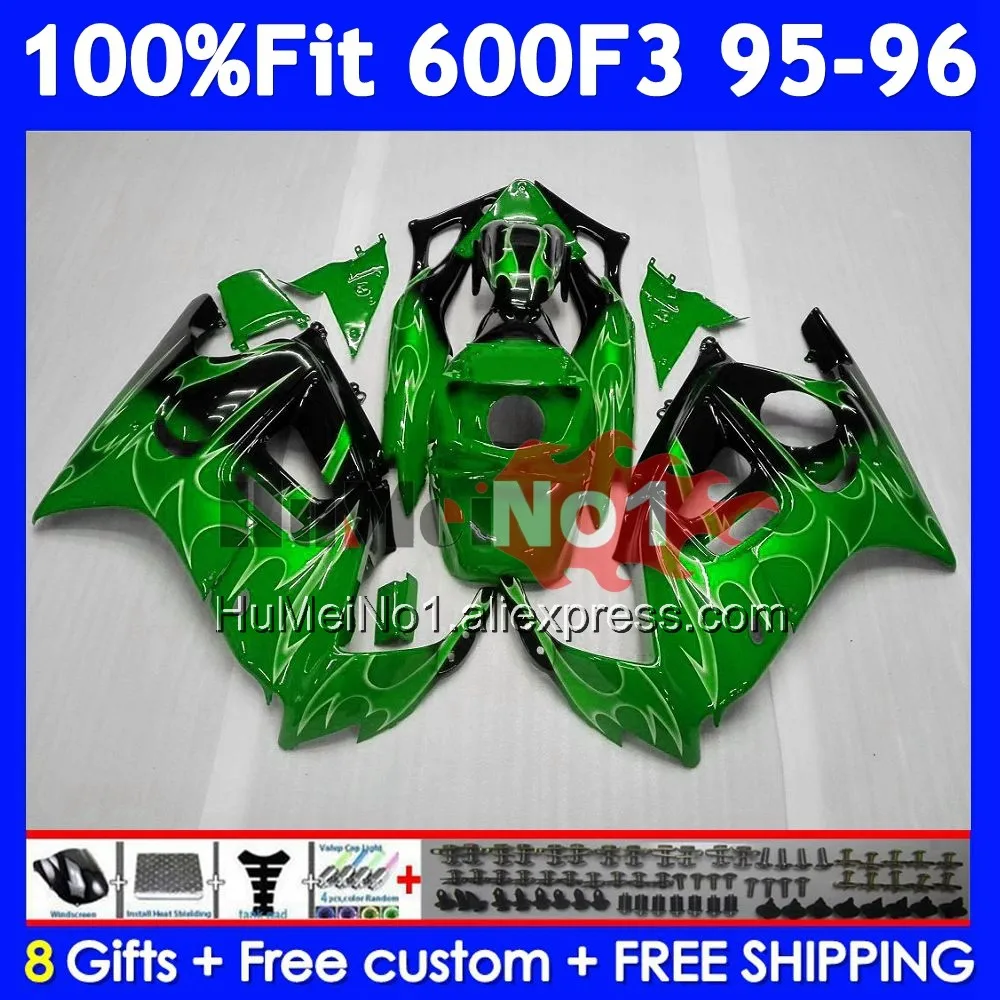 OEM Fairing +Tank For HONDA CBR 600F3 600 F3 Green black CBR600F3 96 97 38No.270 CBR600 F3 FS CBR600FS 1996 1997 Injection Body