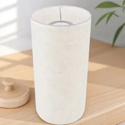 

LIFKOME Linen Drum Lampshade Cylinder Light Diffuser Sturdy Iron Frame for Table Pendant Home Decor Even Light Distribution