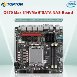 Placa base Intel vPro Q670 NAS Max 6 * NVMe 6 * SATA3.0 12/13/14th Gen LGA1700 PCIE5.0x16 2 * DDR5 Firewall ITX, 4x2,5G LAN