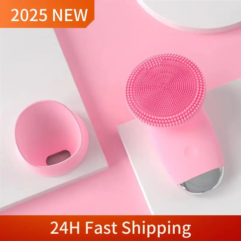 2025 Trend Ultrasonic Silicone Facial Cleanser Electric Vibration Massage Deep Pore Cleaning Multi-Functional Skin Care Tools