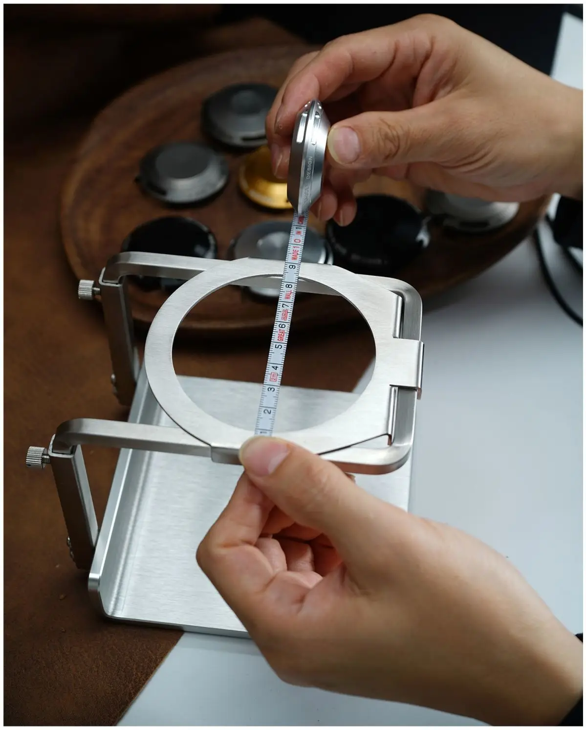 Titanium Aluminum Alloy Tape Measure DIY Hand Gauging Tools Key Ring Pull Ruler Keychain Portable Measuring Retractable Ruler