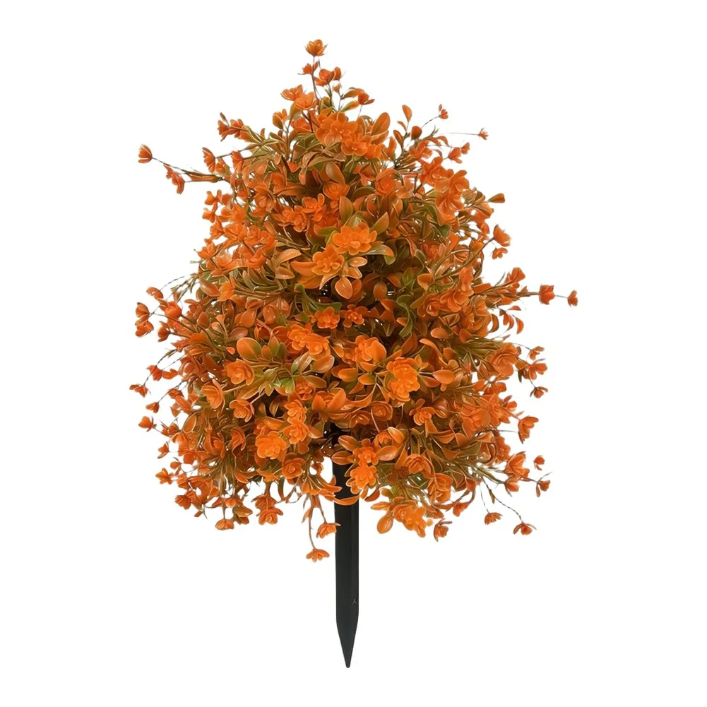 Outdoor Artificial Plant Stake Waterproof Fake Flower Bouquet With Ground Spike Realistic Faux Floral Decor For Garden Lawn Yard