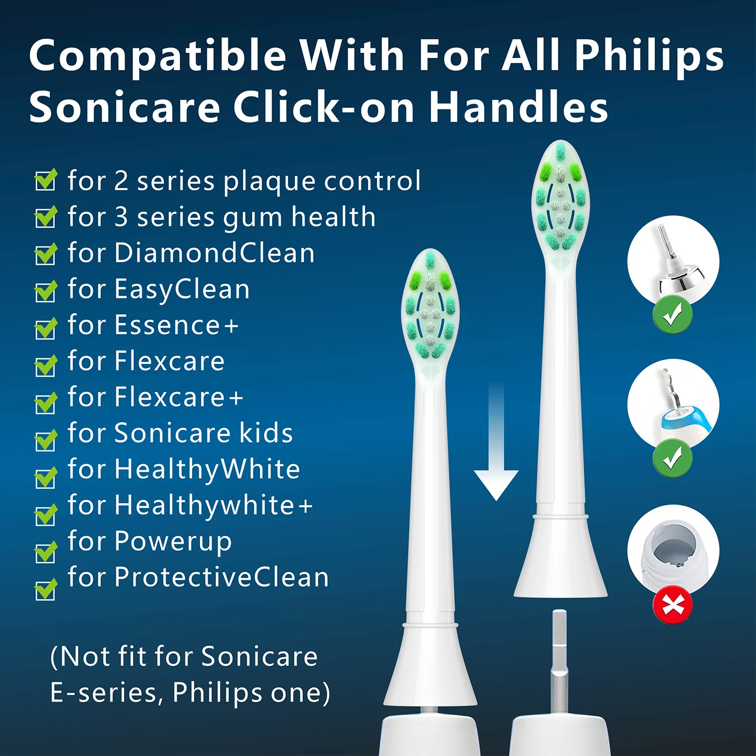 4/8pcs Replacement Toothbrush Heads Compatible with Philips Sonicare Replacement Electric Brush Head 4100 6500 6100 7500 5300