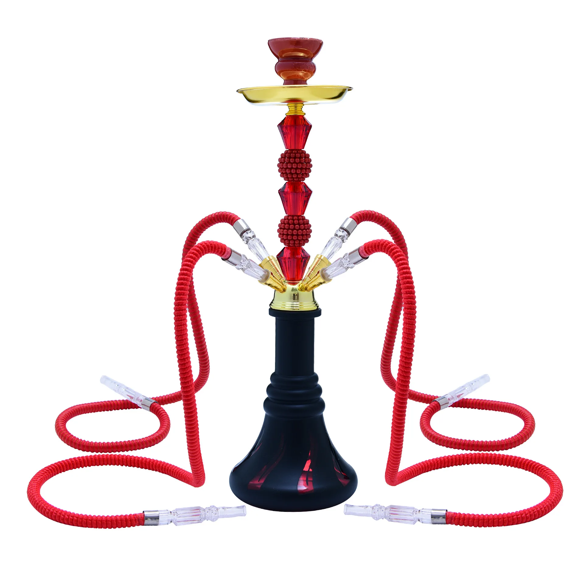 Arabian Shisha narghilè Water Smoke Pipe Bottle Set Shisha narghilè per Bar KTV Water Smoke Bottle Four Tube Glass Made