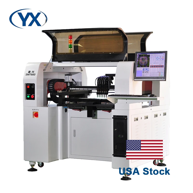 Stock in USA SMT660 Fully Automatic Equipment Automatic Smd Led Making Chip Mounter Assembly Pcb Smt Pick and Place Machine