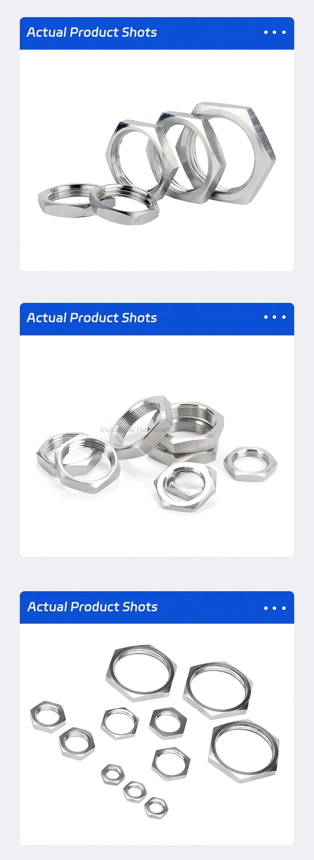 Dünne Sechskant-Sicherungsmutter mit Feingewinde, 1/8" 1/4" 3/8" 1/2" 3/4" 1" 1-1/4" 1-1/2" BSP-Gewinde SS304 Edelstahl für Rohrverschraubung – Detail 4