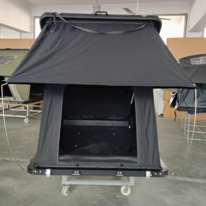 4 Person Four-Season Hard Shell Car Rooftop Tent, Waterproof Oxford Canvas With Ladder For Outdoor Camping